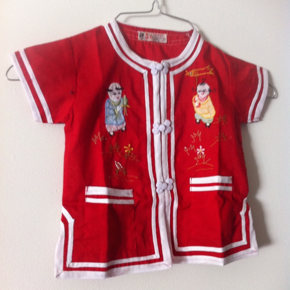 Baby's Red Chinese Formal Dress Up Top
